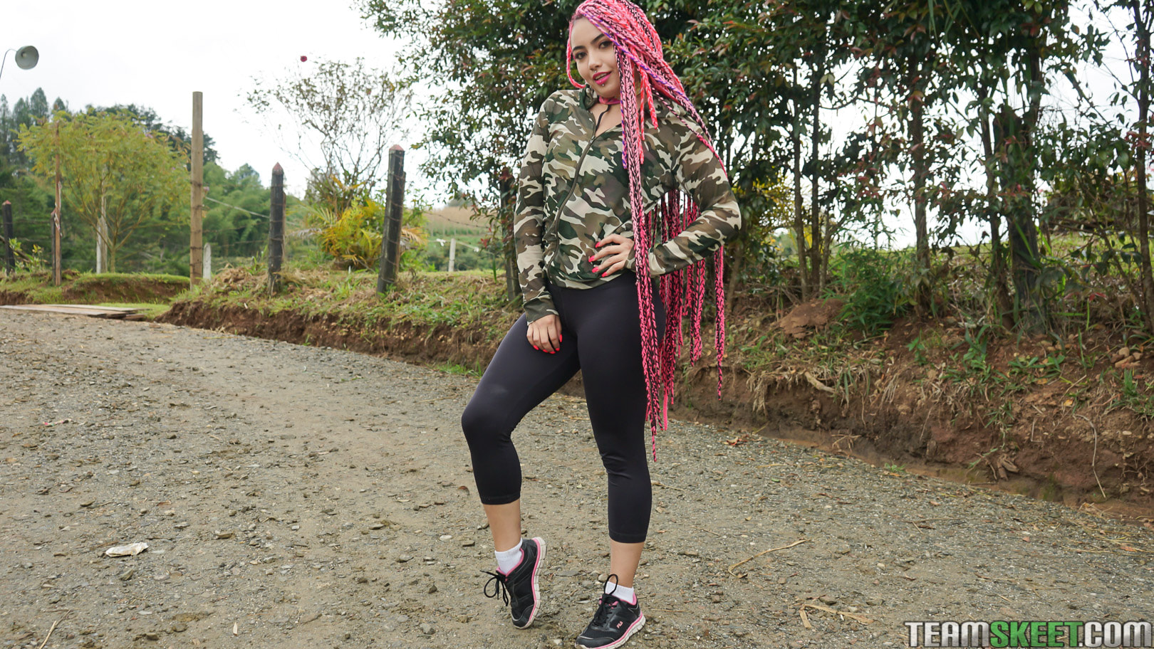 Pink-Hair Latina Pounding
