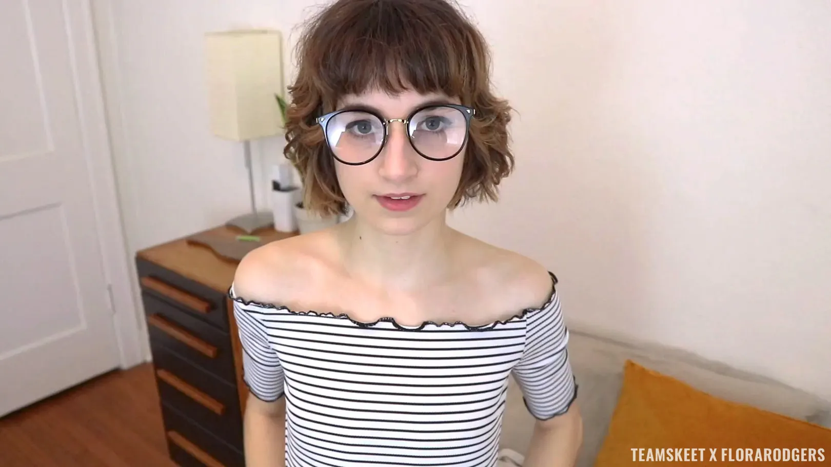 Flora Rodgers - Shy But Naughty Glasses Facial | Picture (1)